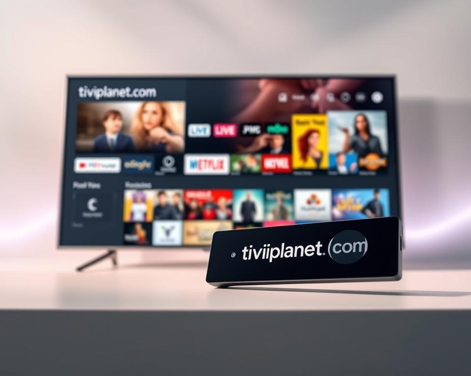 A high-quality, modern-looking image of a sophisticated IPTV service provider with a focus on the value proposition. The image depicts a stylish, minimalist interface with clean lines, intuitive navigation, and a range of content options. In the foreground, a sleek, high-end remote control or streaming device prominently features the "tiviplanet.com" branding. The middle ground showcases a range of media content, including live TV, movies, and on-demand entertainment, all presented in a visually appealing and organized manner. The background features a subtle, elegant gradient or abstract pattern that complements the overall aesthetic. The lighting is soft and diffused, creating a warm, inviting atmosphere that conveys the provider's commitment to delivering a premium IPTV experience.