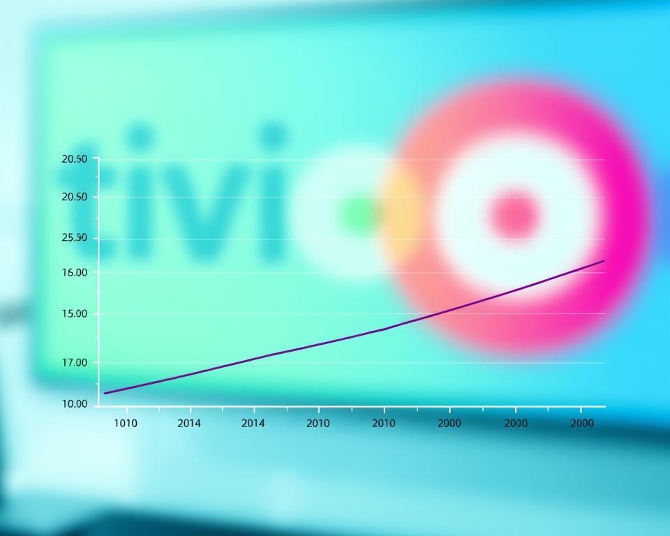 A minimalist line graph depicting the varying contract durations for IPTV services, rendered in a cool, modern color palette. The graph's lines and gridlines are clean and crisp, with subtle tick marks and labels to convey the data. In the background, a blurred tiviplanet.com logo subtly suggests the source of the information. The overall effect is professional, data-driven, and visually engaging, perfectly suited to illustrate the "Vertragslaufzeiten und ihre Auswirkungen auf die Kosten" section of the article.