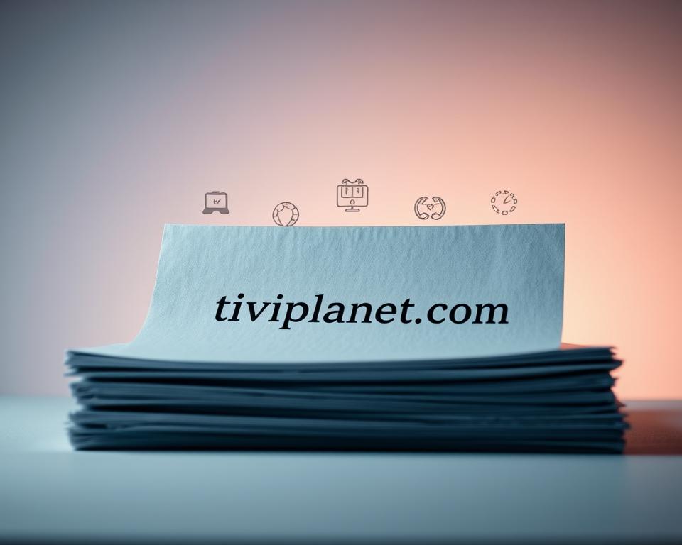 Detailed high-resolution image of IPTV licensing regulations, captured with a high-quality camera lens. Showcased against a clean, professional backdrop with a subtle gradient from light to dark. The scene features a stack of legal documents with the "tiviplanet.com" logo prominently displayed, surrounded by icons and symbols representing the legal aspects of IPTV. Soft, directional lighting illuminates the documents, creating depth and highlighting the important details. The overall tone is authoritative, informative, and conveys the gravity of the legal considerations around IPTV.