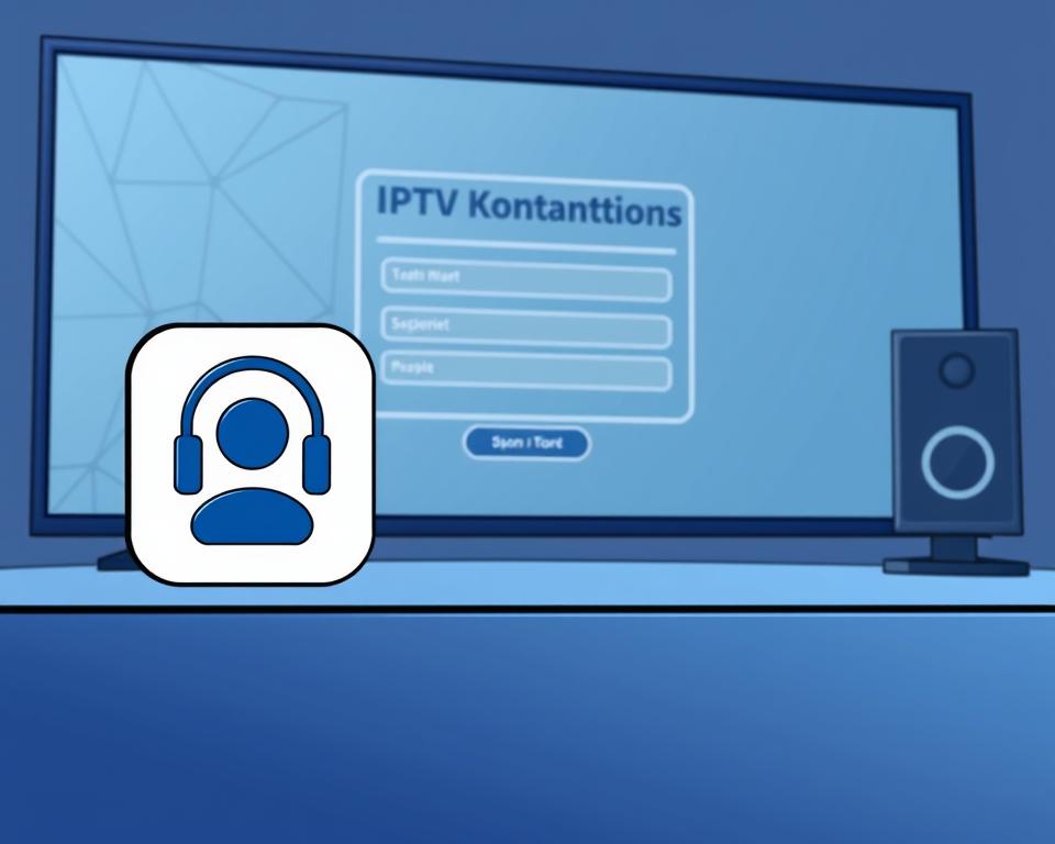 A sleek, modern illustration of the "IPTV Kontakt" section, showcasing the Tivi Planet brand. In the foreground, a stylized icon representing contact information, rendered in a bold, minimalist design. The middle ground features a clean, professional layout with input fields and buttons, hinting at an easy-to-use interface. In the background, a subtle pattern or texture evokes a sense of digital connectivity, complementing the overall sophisticated aesthetic. Crisp lighting and a slightly angled perspective create depth and visual interest, inviting the viewer to explore the "Kontaktinformationen" section further.