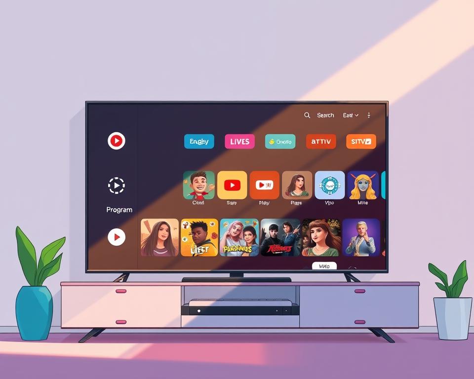 A sleek, modern interface for the Tivi Planet IPTV app, featuring a clean, intuitive layout with large, easy-to-navigate icons. The app's home screen displays a prominent program guide, with smooth transitions between live TV channels and on-demand content. Soft, natural lighting illuminates the screen, creating a warm, inviting atmosphere. The app's controls are streamlined and responsive, allowing users to effortlessly browse, search, and customize their viewing experience. The overall design prioritizes user-friendliness, with clear visual cues and minimal clutter, ensuring a seamless and enjoyable IPTV experience.